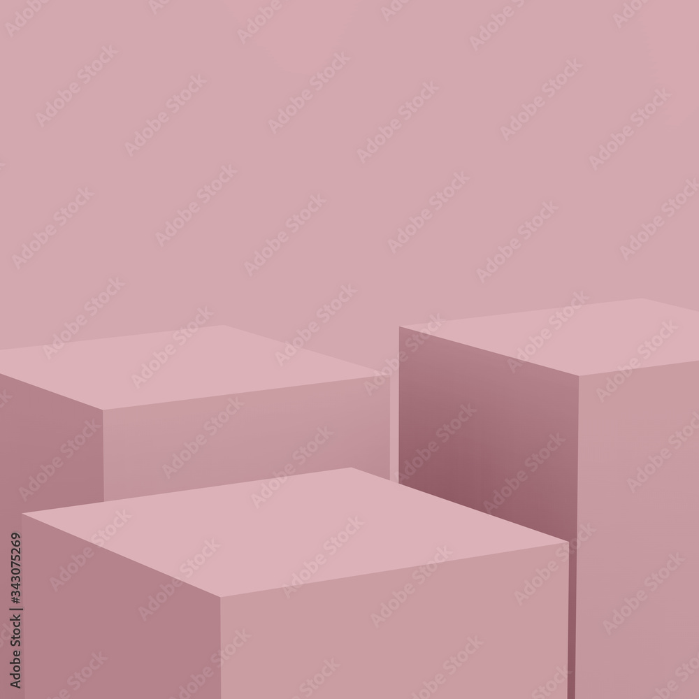 3d violet mauve cube and box podium minimal scene studio background. Abstract 3d geometric shape object illustration render. Natural color tones. 3d violet mauve cube and box podium minimal scene studio background. Abstract 3d geometric shape object illustration render. Natural color tones.