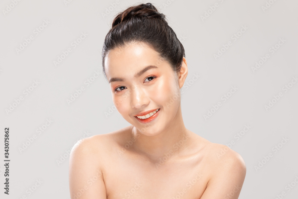 Beautiful Asian woman looking at camera smile with clean and fresh skin Happiness and cheerful with positive emotional,isolated on white background,Beauty Cosmetics and spa Facial treatment Concept Beautiful Asian woman looking at camera smile with clean and fresh skin Happiness and cheerful with positive emotional,isolated on white background,Beauty Cosmetics and spa Facial treatment Concept
