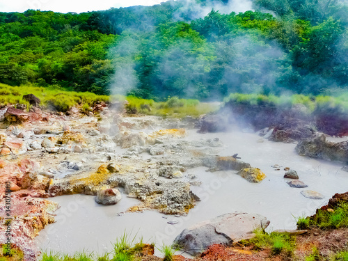 Quadro em tela Boiling mud pot in Rincon de la Vieja national park, Guanacaste, Costa Rica