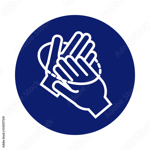 hands washing circularly block style icon