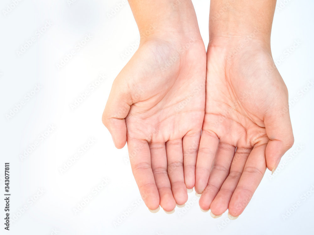 close up of hand isolate on white background close up of hand isolate on white background