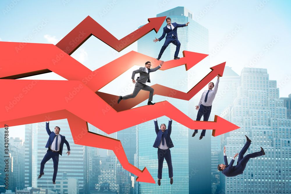 Businessman in business chart concept Businessman in business chart concept
