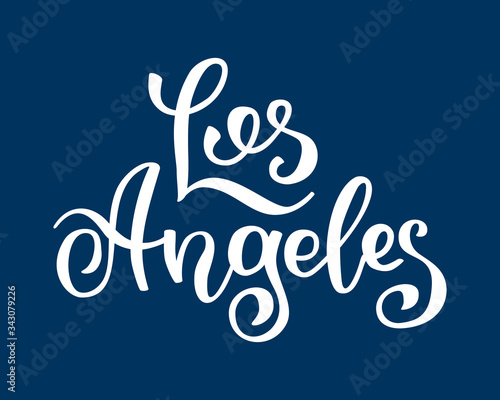 Hand lettering Los Angeles. Template for card, poster, print.