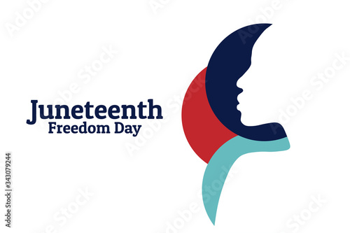 Juneteenth, Freedom Day. June 19. Holiday concept. Template for background, banner, card, poster with text inscription. Vector EPS10 illustration. .