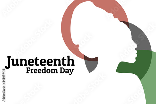 Juneteenth, Freedom Day. June 19. Holiday concept. Template for background, banner, card, poster with text inscription. Vector EPS10 illustration. .