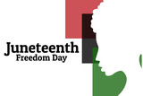 Juneteenth, Freedom Day. June 19. Holiday concept. Template for background, banner, card, poster with text inscription. Vector EPS10 illustration. .