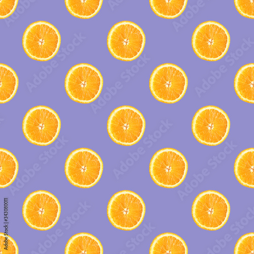 Seamless geometric cross-sectional orange pattern on a purple background. pattern.