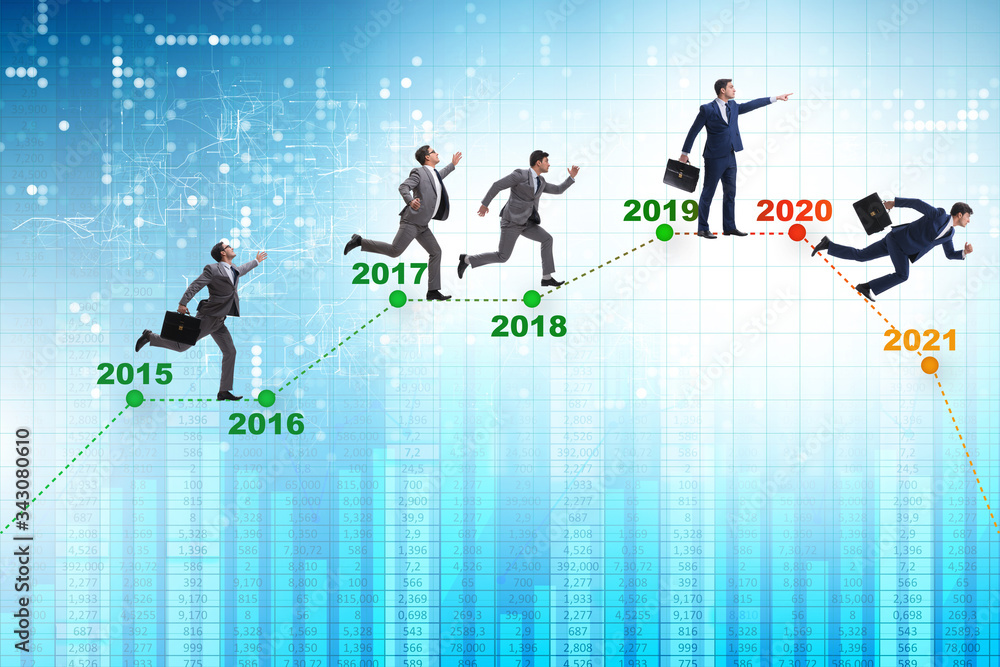 Businessman in market crash concept Businessman in market crash concept