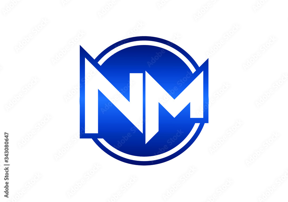 Initial Monogram Letter N M Logo Design Vector Template. NM Letter Logo Design Initial Monogram Letter N M Logo Design Vector Template. NM Letter Logo Design