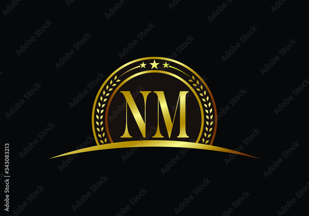 Initial Monogram Letter N M Logo Design Vector Template. NM Letter Logo Design Initial Monogram Letter N M Logo Design Vector Template. NM Letter Logo Design