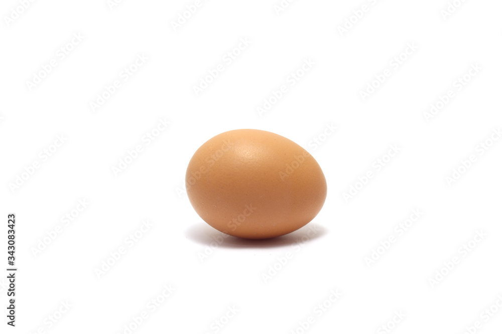 A chicken egg isolated on white background A chicken egg isolated on white background