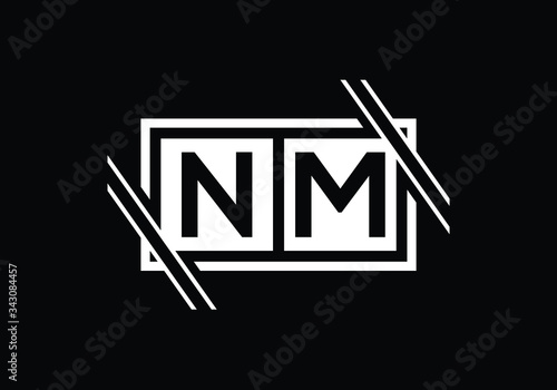 Initial Monogram Letter N M Logo Design Vector Template. NM Letter Logo Design photo