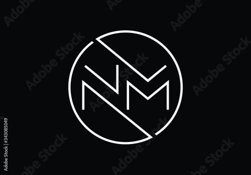 Initial Monogram Letter N M Logo Design Vector Template. NM Letter Logo Design photo