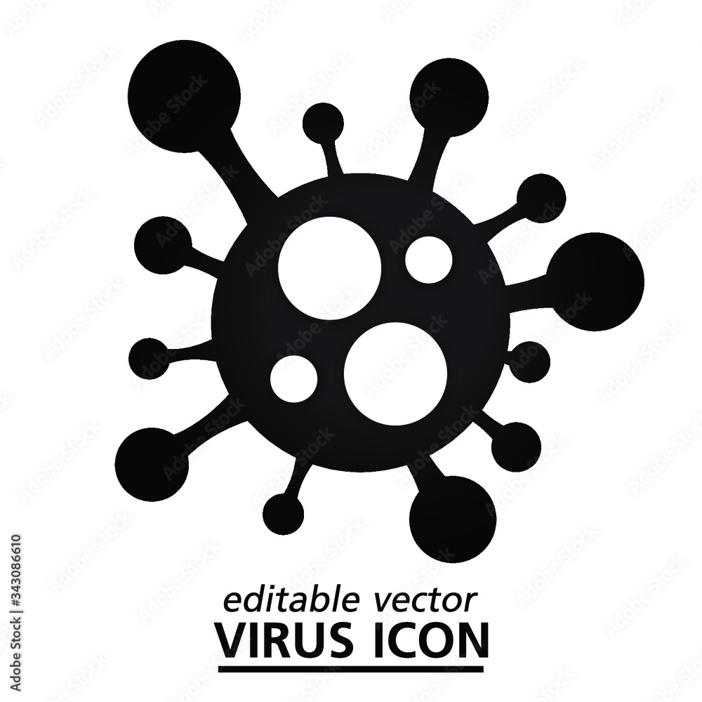 Obraz premium Editable Vector Flat Virus Icon