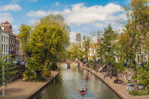 the oude graacht canal in utrecht the netherlands
