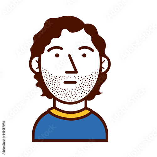 young man shaved avatar character icon