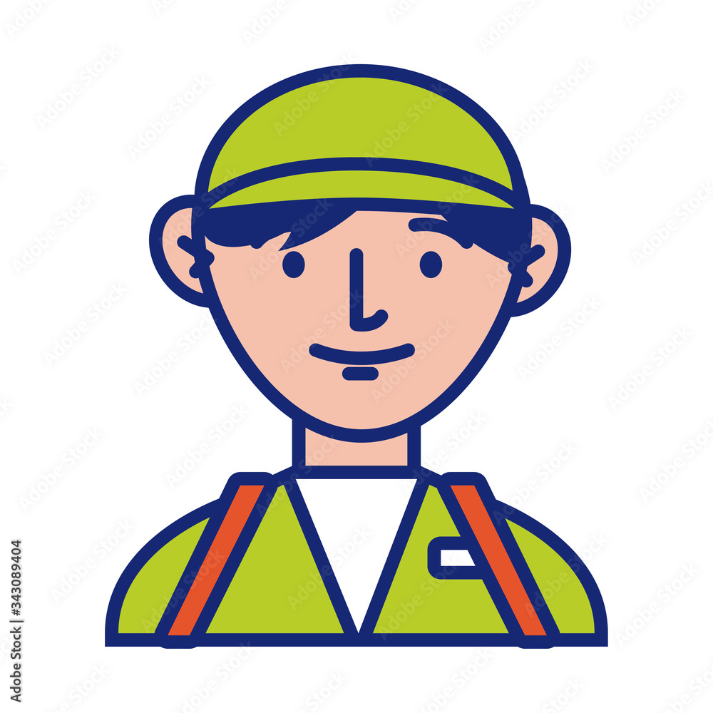 delivery service worker line and fill style icon delivery service worker line and fill style icon