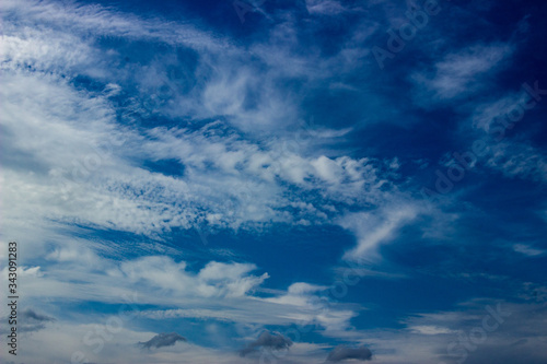 Plerin, Brittany, France - September 21 2019: Cloudy Sky in the coast of Plerin