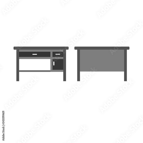 Table set icon on white background. Silhouette vector design.