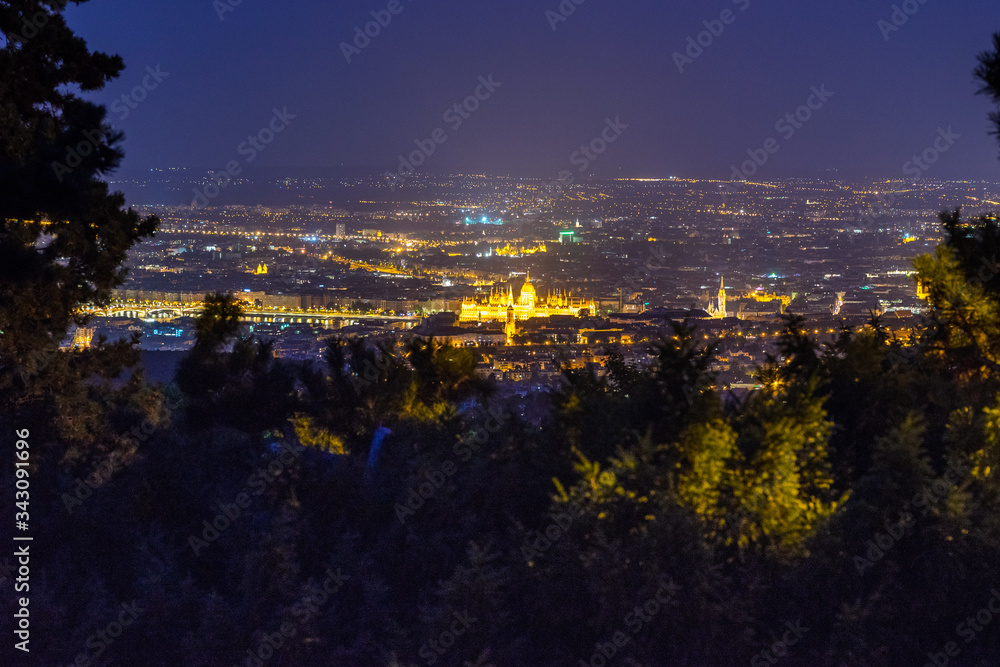 Budapest panorama at night