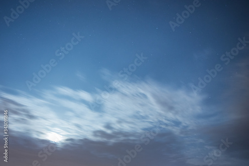 night blue sky with clouds