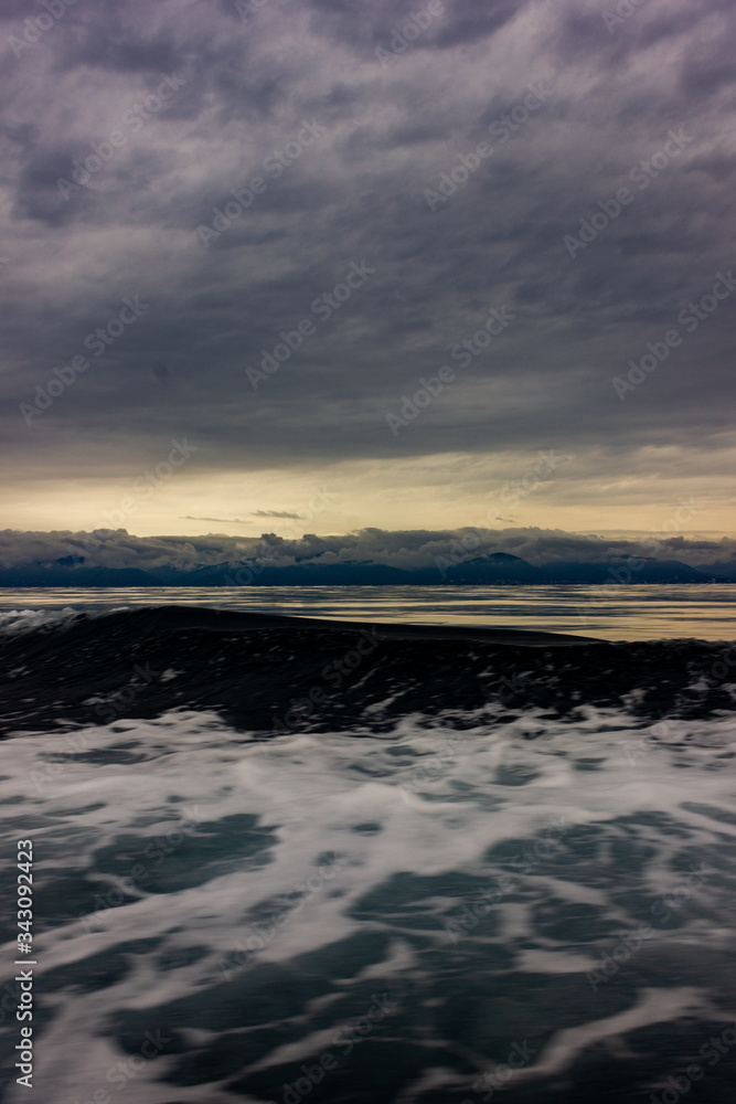 Sea during a storm. Raging wave in the ocean. Sea foam. Sea during a storm. Raging wave in the ocean. Sea foam.