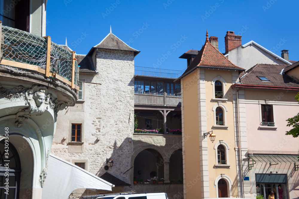 Architecture from old city Chambery, Region Savoy, France