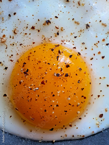 a very tasty  orange egg on the plate