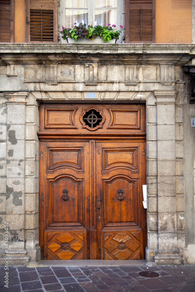 Architecture from old city Chambery, Region Savoy, France