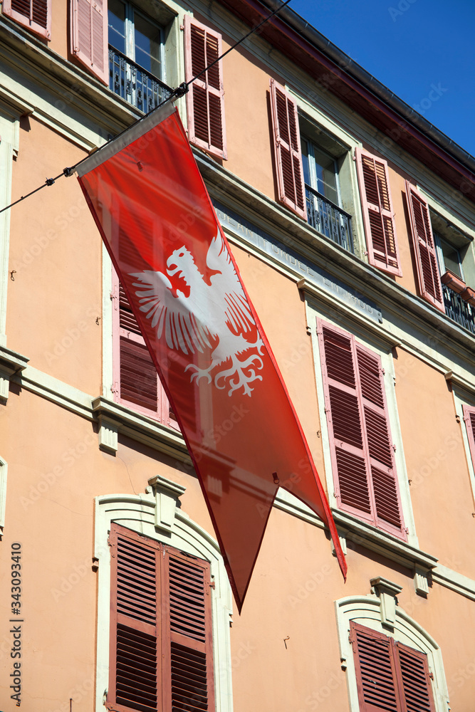 Architecture from old city Chambery, Region Savoy, France