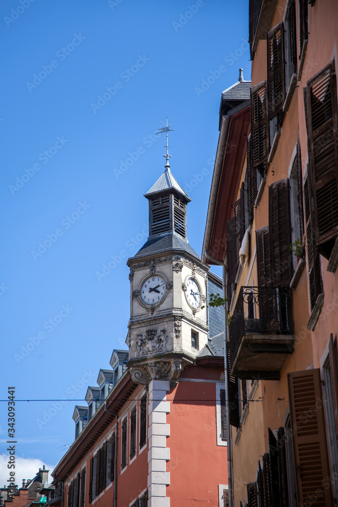 Architecture from old city Chambery, Region Savoy, France