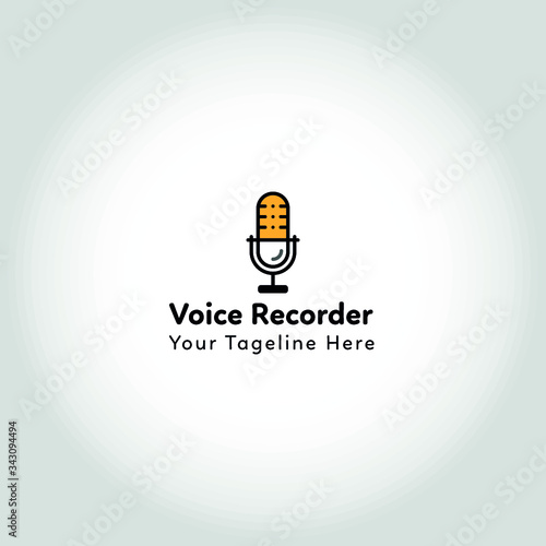 Professional voice recorder logo vector
