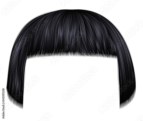 trendy hairs brunette black colors .
 kare fringe . beauty fashion