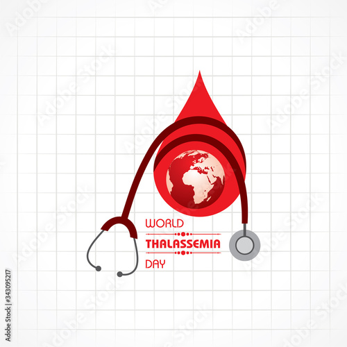 Vector illustration on the theme of world Thalassemia day observed on May 8th every year. Thalassemias are inherited blood disorders characterized by decreased hemoglobin production