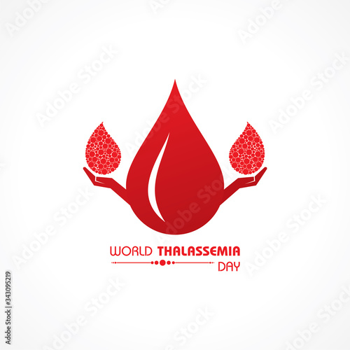 Vector illustration on the theme of world Thalassemia day observed on May 8th every year. Thalassemias are inherited blood disorders characterized by decreased hemoglobin production