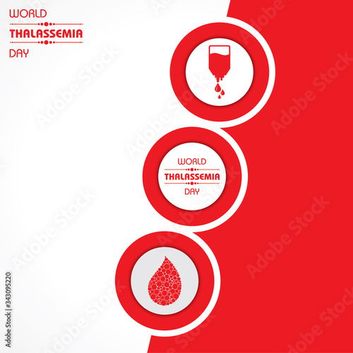 Vector illustration on the theme of world Thalassemia day observed on May 8th every year. Thalassemias are inherited blood disorders characterized by decreased hemoglobin production photo