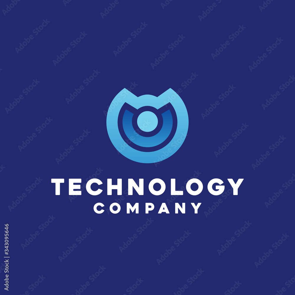 Obraz premium Technology Logo Design Vector. Media Symbol and App emblem icon for company.