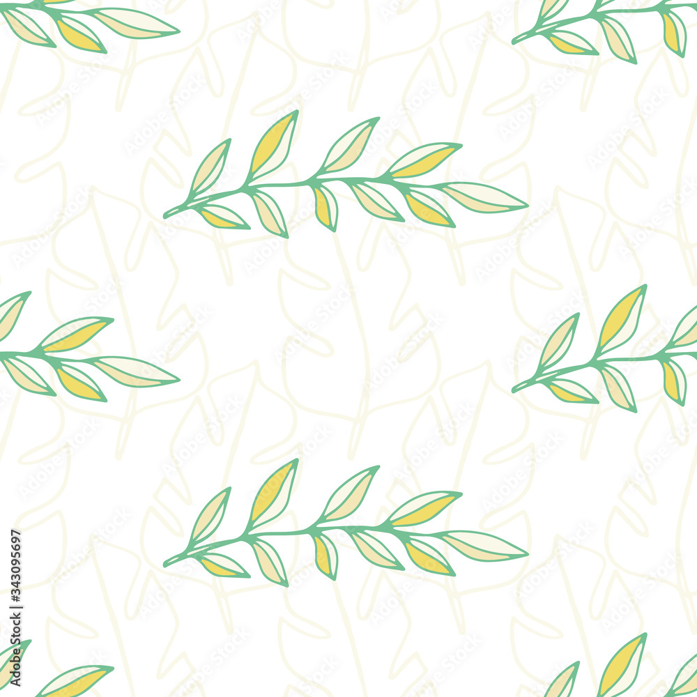 Tropical leaves seamless pattern, Summer botanical background Tropical leaves seamless pattern, Summer botanical background