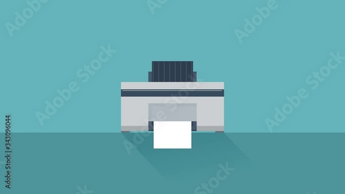 The printer prints on white sheets of paper.