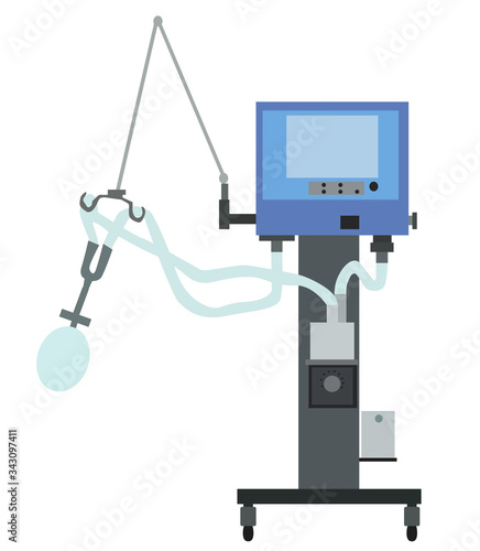 medical ventilator pneumonia vector illustration realistic drawing
