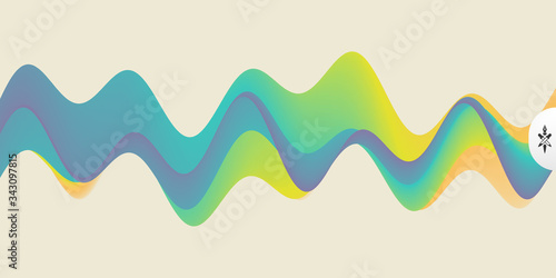 Abstract wavy background with modern gradient colors. Trendy liquid design. Motion sound wave. Vector illustration for banners, flyers and presentation.