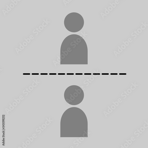 Keep distance sign. Covid 19 epidemic protective equipment. Preventive measures. Steps to protect yourself. Keep the 1 meter distance.