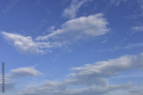 clouds like cotton in a sky