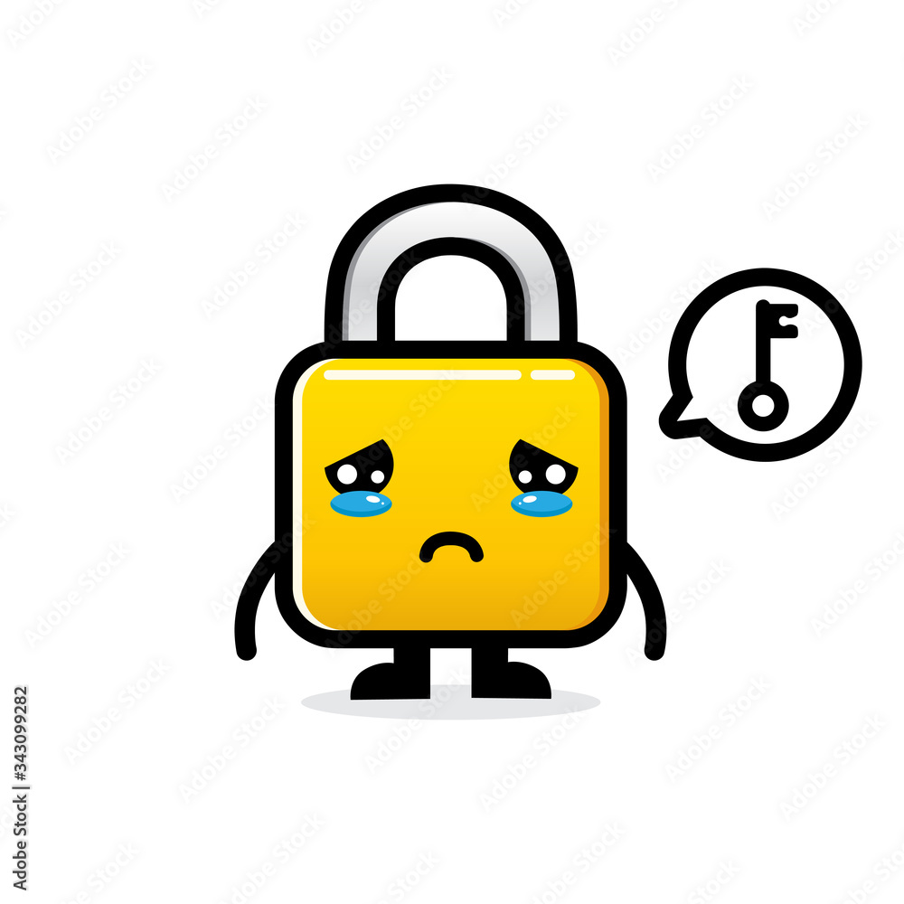 vector design of padlock key feels sad vector design of padlock key feels sad