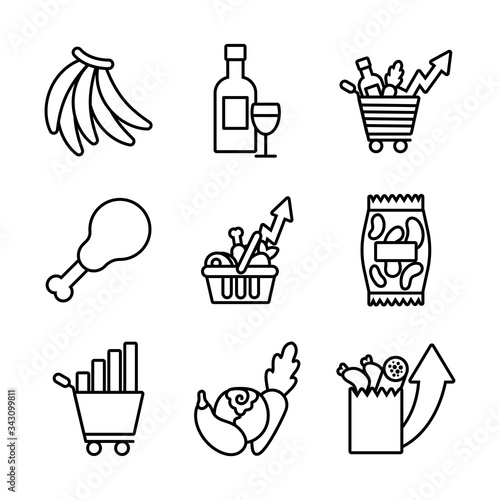 bundle of commodity basket icons