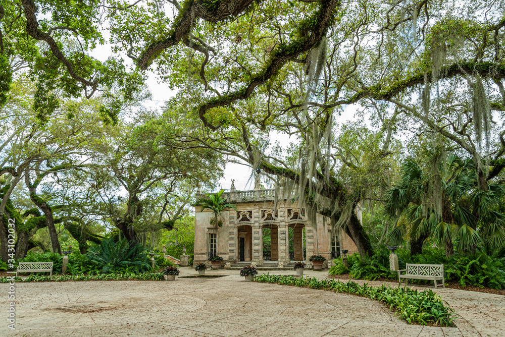 View of beautiful classical garden in Florida