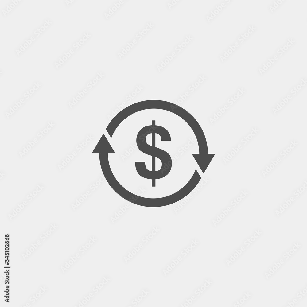 Currency conversion flat vector icon. Dollar conversion flat vector icon Currency conversion flat vector icon. Dollar conversion flat vector icon