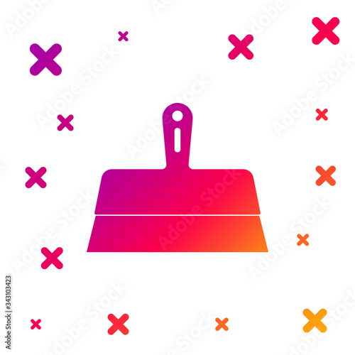Color Putty knife icon isolated on white background. Spatula repair tool. Spackling or paint instruments. Gradient random dynamic shapes. Vector Illustration