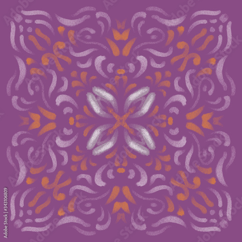 mandala violet pink circle pattern ornament (ID: 343106809)