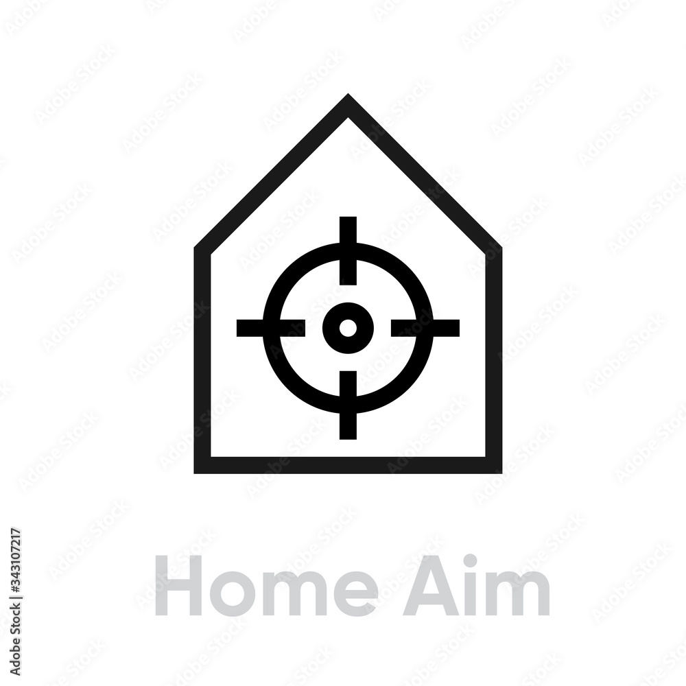 Home Aim Target Business icon. Editable line vector. Home Aim Target Business icon. Editable line vector.